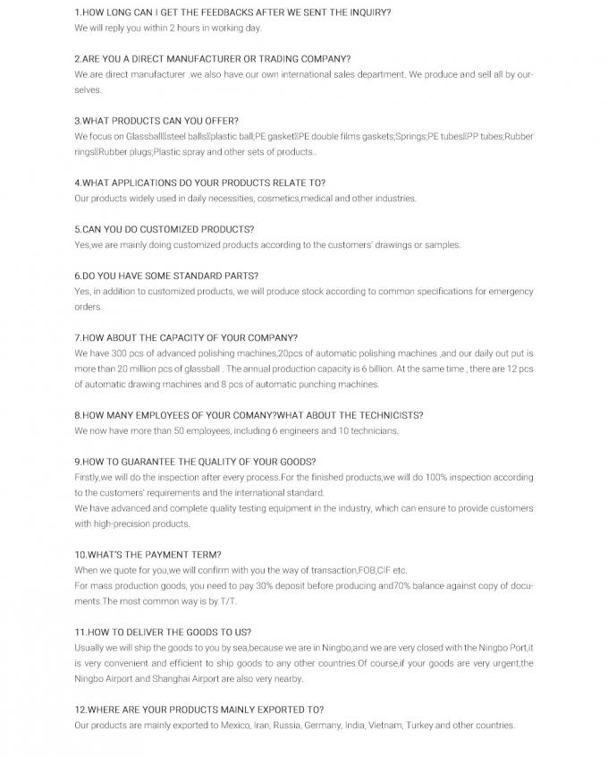 Clear Glassball Good Tolerance Factory Sales 3/16′ Soda Lime Glass Balls of Sprayer Accessories